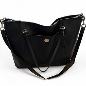 Coach Peyton Black Saffiano Leather XL Peyton Pocket Tote